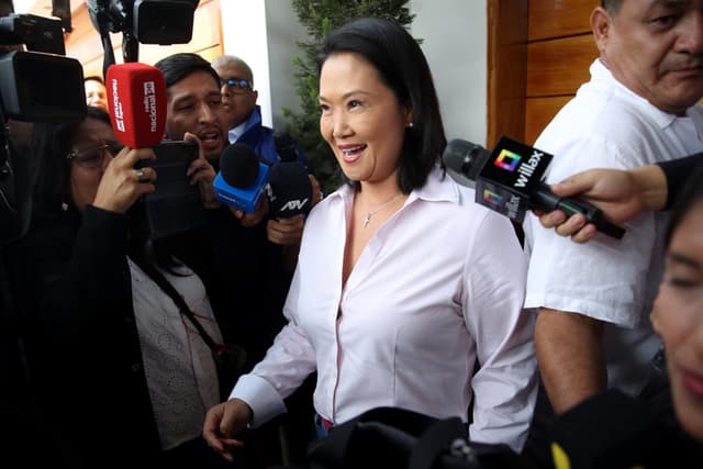 Fotografía de archivo de la candidata derechista a la Presidencia de Perú, Keiko Fujimori. (EFE/Paolo Aguilar)