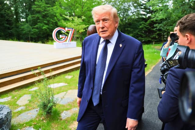 El presidente Donald Trump en Evian, Francia, el 16 de junio de 2026. (Ludovic Marin / POOL / AFP vía Getty Images).