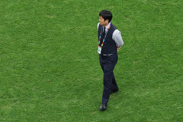 Hajime Moriyasu, seleccionador de Japón, reacciona tras la derrota por 1-2 en el partido de dieciseisavos de final de la Copa Mundial de la FIFA 2026 entre Brasil y Japón, disputado el 29 de junio de 2026 en el Estadio de Houston, Texas. (Molly Darlington/Getty Images).