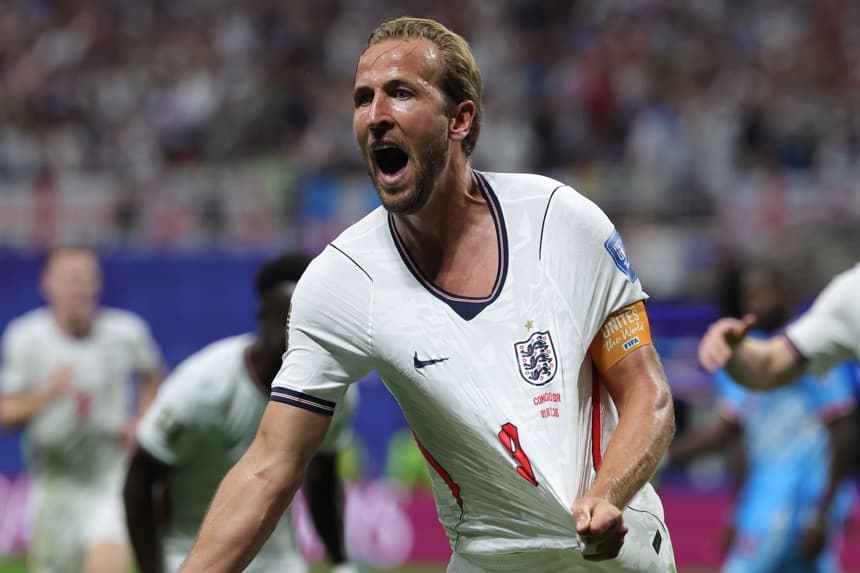 Dos goles de Harry Kane en un margen de once minutos, entre el 75 y el 86, dieron la vuelta al marcador contra la República Democrática del Congo (2-1) y clasificaron a Inglaterra para los octavos de final del Mundial 2026, en los que se enfrentará a la selección de México. (EFE/EPA/CRISTOBAL HERRERA-ULASHKEVICH)