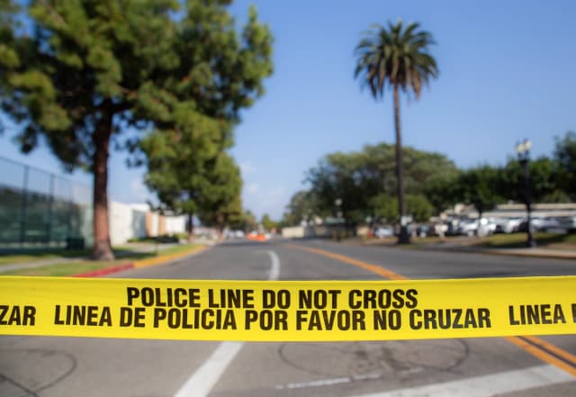 Escena del crimen en Santa Ana, California, el 10 de marzo de 2022. (Foto de archivo de John Fredricks/The Epoch Times).