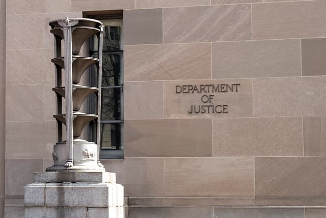 El Departamento de Justicia en Washington, el 11 de marzo de 2026. (Madalina Kilroy/The Epoch Times)