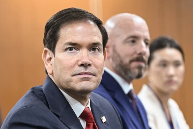 El secretario de Estado de EE. UU., Marco Rubio, asiste a una reunión paralela a la Reunión de Ministros de Relaciones Exteriores de la Asociación de Naciones del Sudeste Asiático (ASEAN) en Pasay, Área Metropolitana de Manila, el 23 de julio de 2026. (Brendan Smialowski/POOL/AFP vía Getty Images)