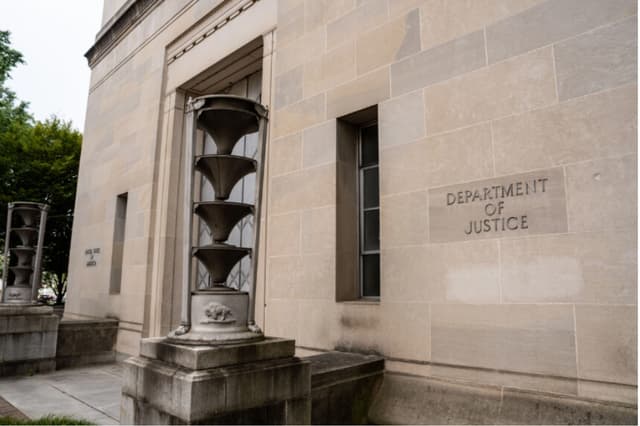 El Departamento de Justicia en Washington, 7 de agosto de 2025. >(Madalina Kilroy/The Epoch Times).