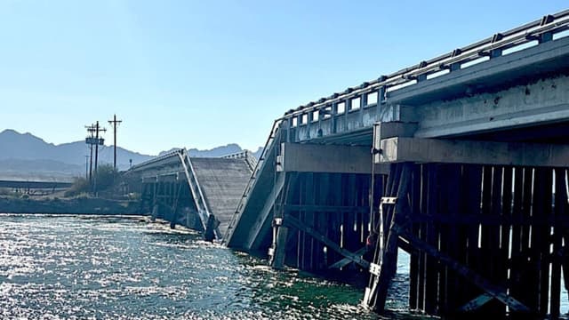Colapso de un puente en Arizona, cerca de la frontera con California, estaría relacionado con un incendio forestal