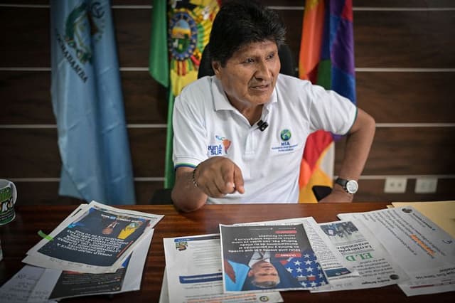 El expresidente de Bolivia (2006-2019), Evo Morales, habla durante una entrevista con AFP en Lauca Ene, provincia de Tiraque, departamento de Cochabamba, Bolivia, el 23 de junio de 2026. (MARTIN BERNETTI / AFP vía Getty Images)