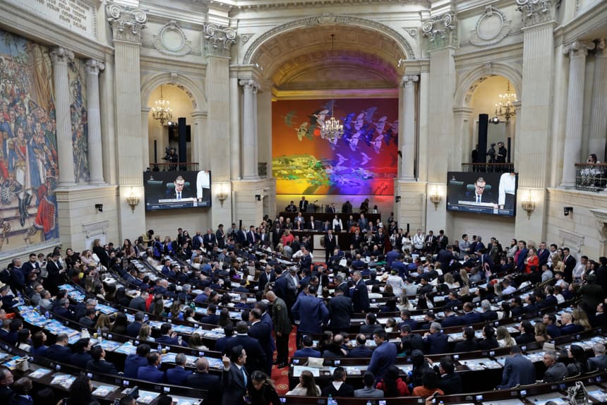 Fotografía de archivo, tomada el pasado 20 de julio, durante la instalación de las sesiones del nuevo periodo legislativo del Congreso colombiano, en Bogotá, Colombia. (EFE/Carlos Ortega)