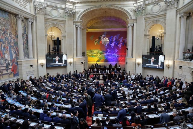 Fotografía de archivo, tomada el pasado 20 de julio, durante la instalación de las sesiones del nuevo periodo legislativo del Congreso colombiano, en Bogotá, Colombia. (EFE/Carlos Ortega)