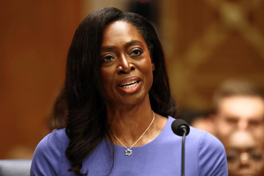 La Dra. Erica Schwartz pronuncia un discurso en Washington el 15 de julio de 2025. (Finn Gomez/Getty Images).