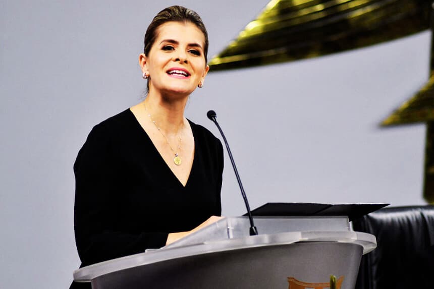La presidenta de Costa Rica, Laura Fernández, el 17 de marzo de 2026. (Ezequiel BECERRA / AFP vía Getty Images)