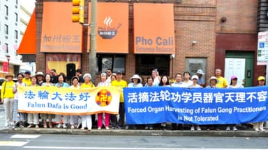 Manifestantes en Filadelfia piden al Senado prohibir extracción forzada de órganos en China