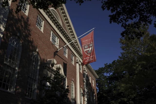 Una bandera ondea en el campus de la Universidad de Harvard en Cambridge, Massachusetts, el 4 de septiembre de 2025. (Shannon Stapleton/Reuters).
