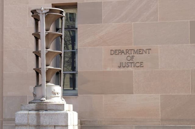 El Departamento de Justicia en Washington, el 11 de marzo de 2026. (Madalina Kilroy/The Epoch Times).