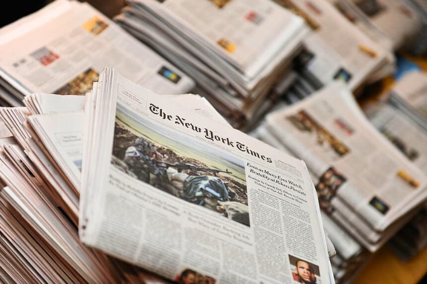 (The New York Times en exhibición Foto de Sergi Alexander/Getty Images para SOBEWFF).