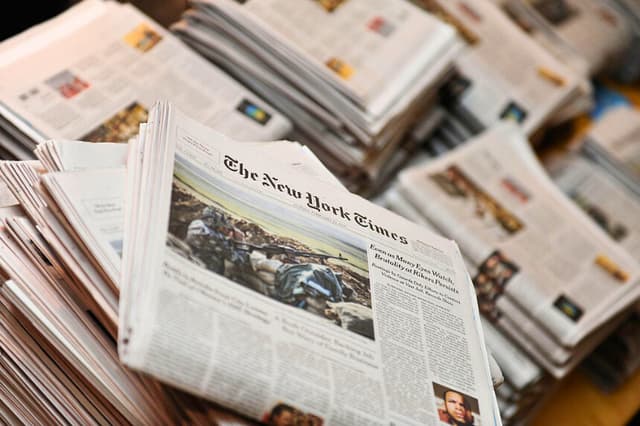 (The New York Times en exhibición Foto de Sergi Alexander/Getty Images para SOBEWFF).