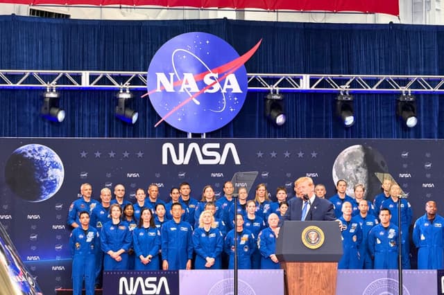 El presidente Trump hablará en el Centro Espacial Johnson de la NASA en Houston el 28 de agosto de 2026. (Travis Gillmore/The Epoch Times).