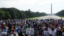 Multitudes se manifiestan en Washington para "defender el voto"