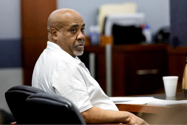 Duane "Keffe D" Davis en la corte de Las Vegas durante la selección del jurado por el asesinato de Tupac Shakur, el 12 de agosto de 2026. (Steve Marcus/Reuters).