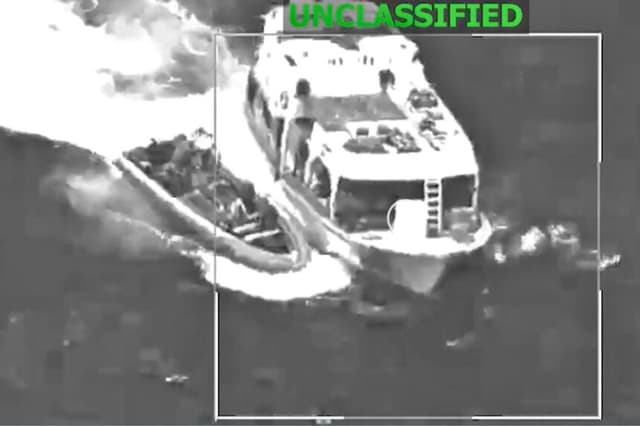 El Mando Sur de EE. UU. interceptó un buque que operaba en aguas internacionales del Pacífico Oriental el 3 de septiembre de 2026. (Mando Sur de EE. UU.).