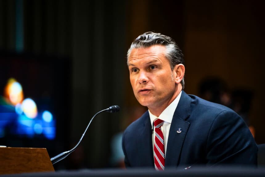 Secretary of War Pete Hegseth testifies before a Senate committee on July 21, 2026. (Madalina Kilroy/The Epoch Times).