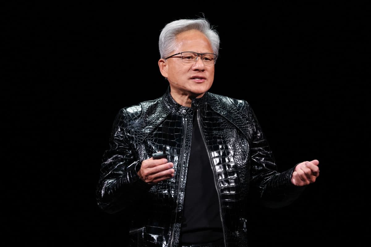 Nvidia founder and CEO Jensen Huang speaks during Nvidia Live at CES 2026 ahead of the annual Consumer Electronics Show in Las Vegas, Nev., on Jan. 5, 2026. (Patrick T. Fallon/AFP via Getty Images).