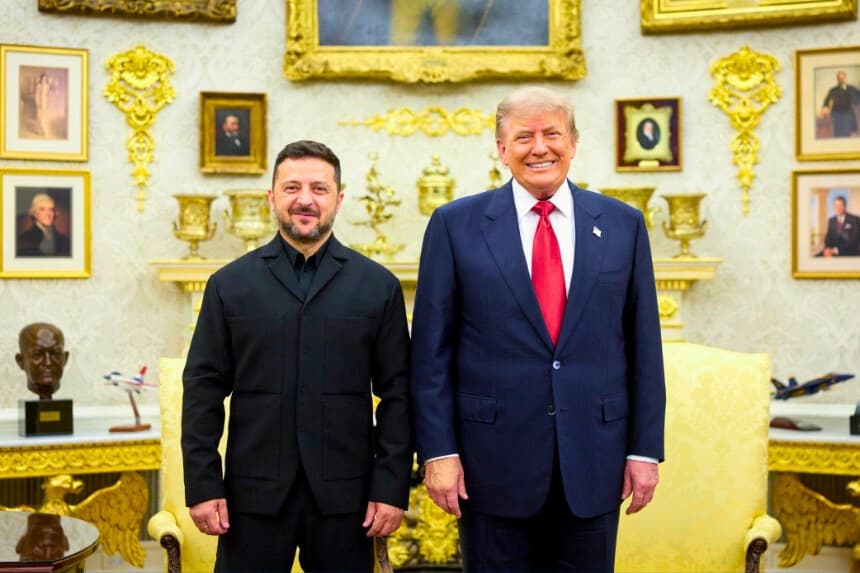 El presidente de Ucrania, Volodímir Zelenski, y el presidente de Estados Unidos, Donald Trump, en el Despacho Oval el 28 de julio de 2026. (Servicio de Prensa de la Presidencia de Ucrania).