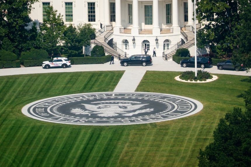 El nuevo helipuerto en el jardín sur de la Casa Blanca en Washington, el 17 de septiembre de 2026. (Madalina Kilroy/The Epoch Times)
