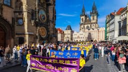 Miles de practicantes de Falun Gong marchan en Praga para mostrar esperanza y resiliencia