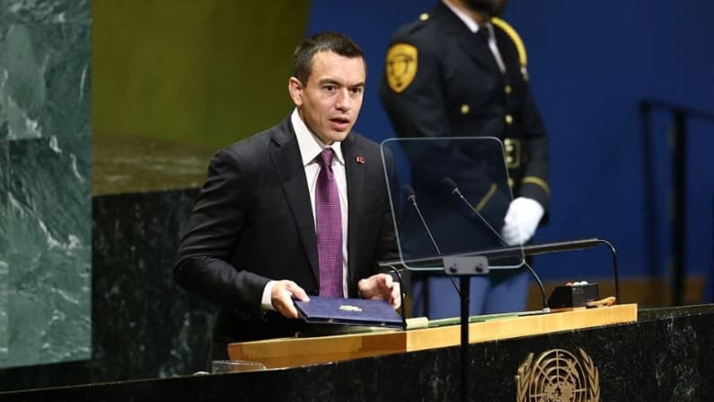 Noboa plantea en la ONU: Rastrear fondos, compartir información y prevenir contra el crimen organizado