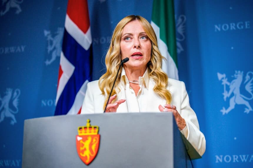 La primera ministra italiana, Giorgia Meloni, en Oslo, Noruega, el 17 de septiembre de 2026. (Stian Lysberg Solum/NTB/AFP vía Getty Images).