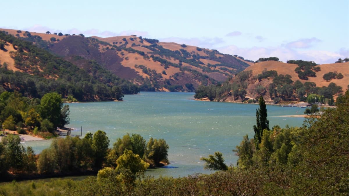 Lago Del Valle. Foto de Kevin Fox, cortesía del Distrito de Parques Regionales de East Bay