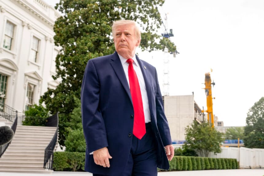 El presidente Donald Trump en la Casa Blanca, en Washington, el 26 de septiembre de 2026. (Aaron Schwartz/Getty Images).