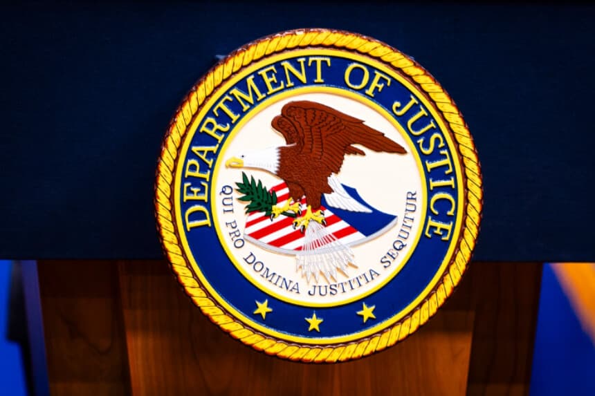 El Departamento de Justicia de EE. UU. en Washington, el 27 de abril de 2026. (Madalina Kilroy/The Epoch Times).