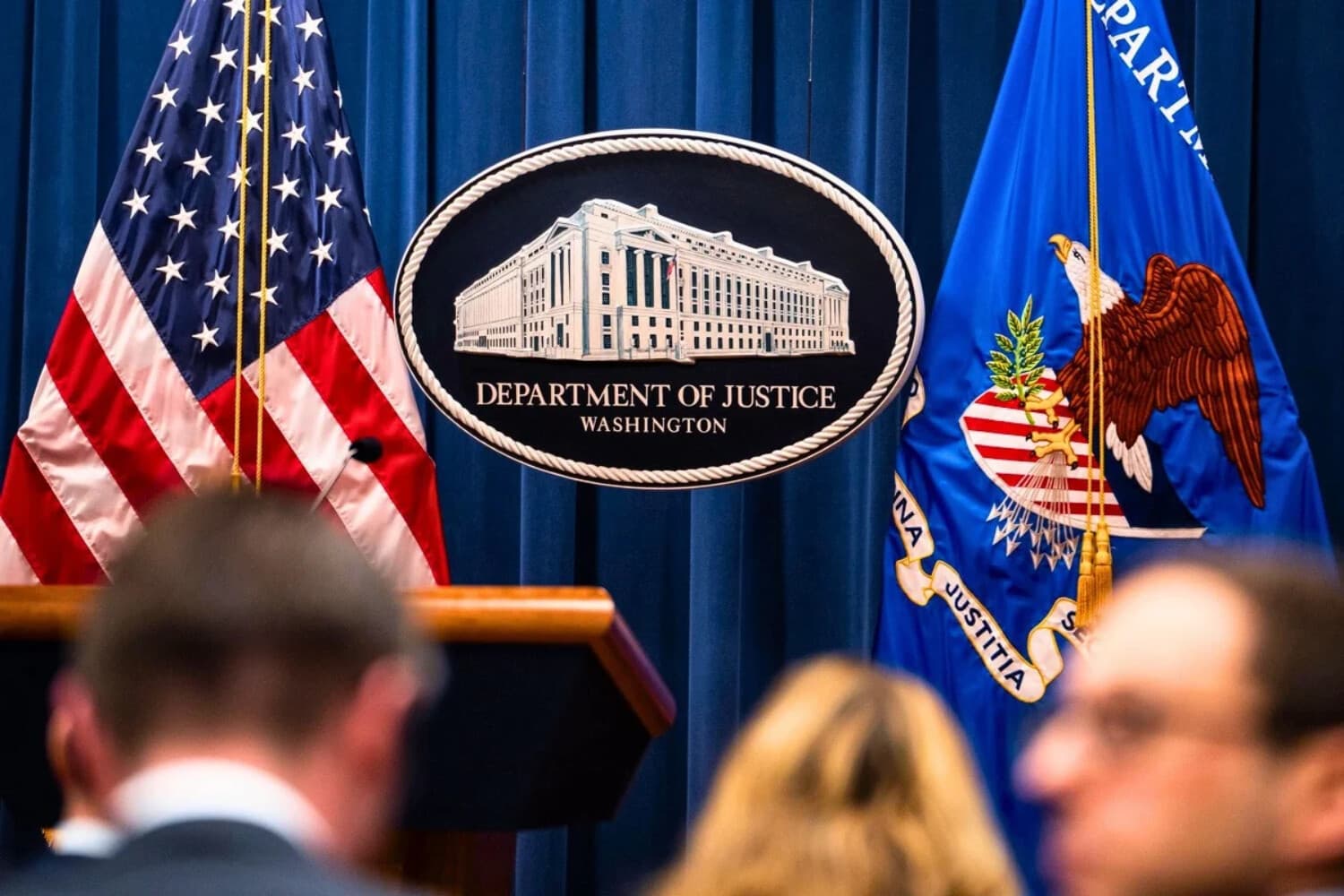 El Departamento de Justicia en Washington, el 12 de febrero de 2025. (Madalina Vasiliu/The Epoch Times).