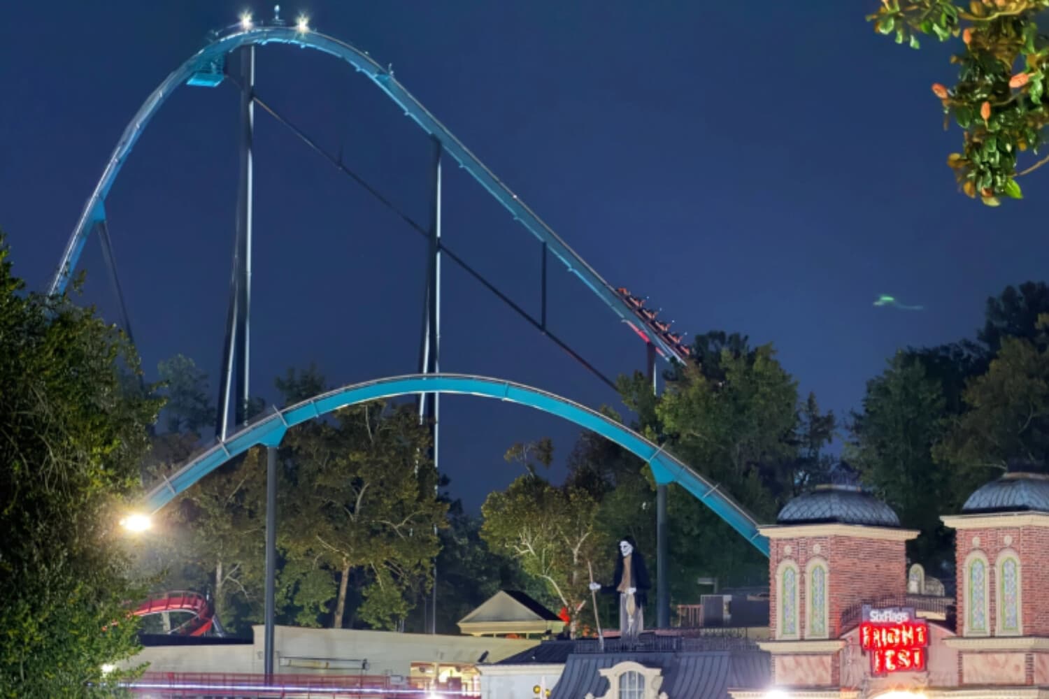 Una montaña rusa en Six Flags over Georgia, en Austell, Georgia, el 12 de octubre de 2026. (Emilie Megnien/AP Photo).