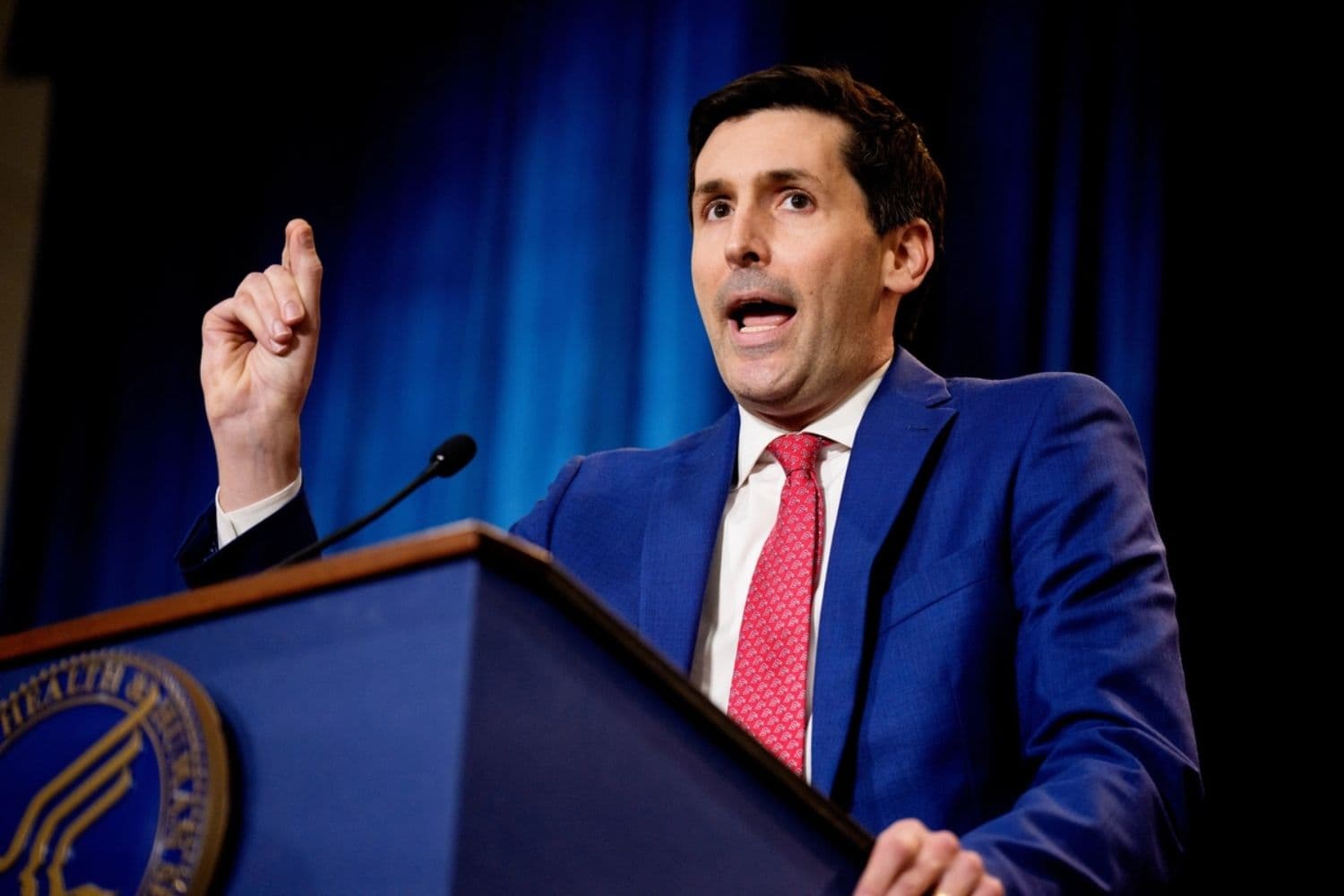 Calley Means habla en Washington el 22 de abril de 2025. (Andrew Harnik/Getty Images)