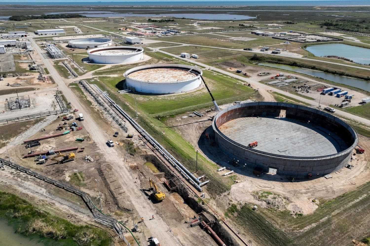 La reserva estratégica de petróleo de Bryan Mound, en Freeport, Texas, el 19 de octubre de 2022. (Brandon Bell/Getty Images)
