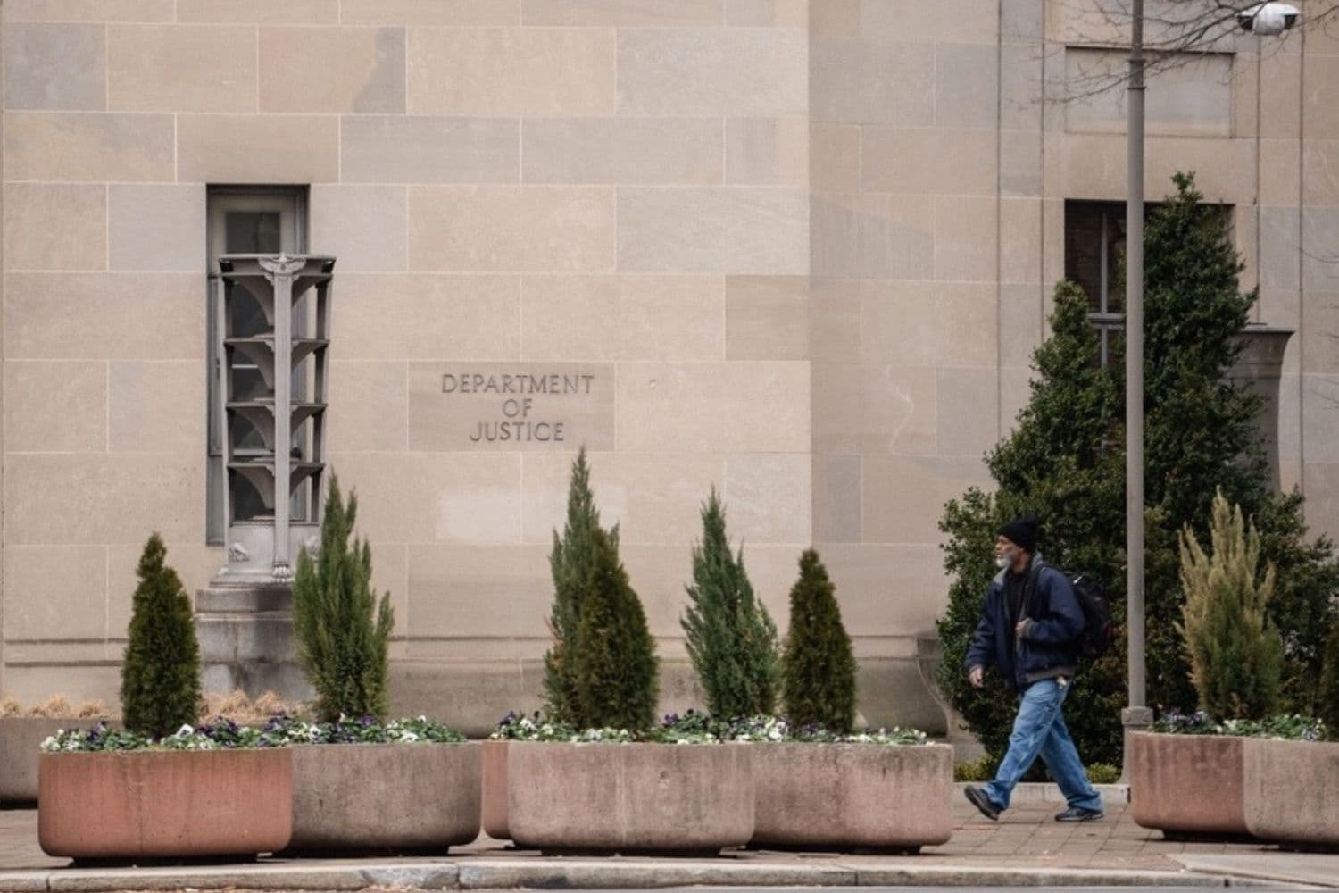 El Departamento de Justicia de EE. UU. en Washington, el 6 de enero de 2026. (Madalina Kilroy/The Epoch Times)