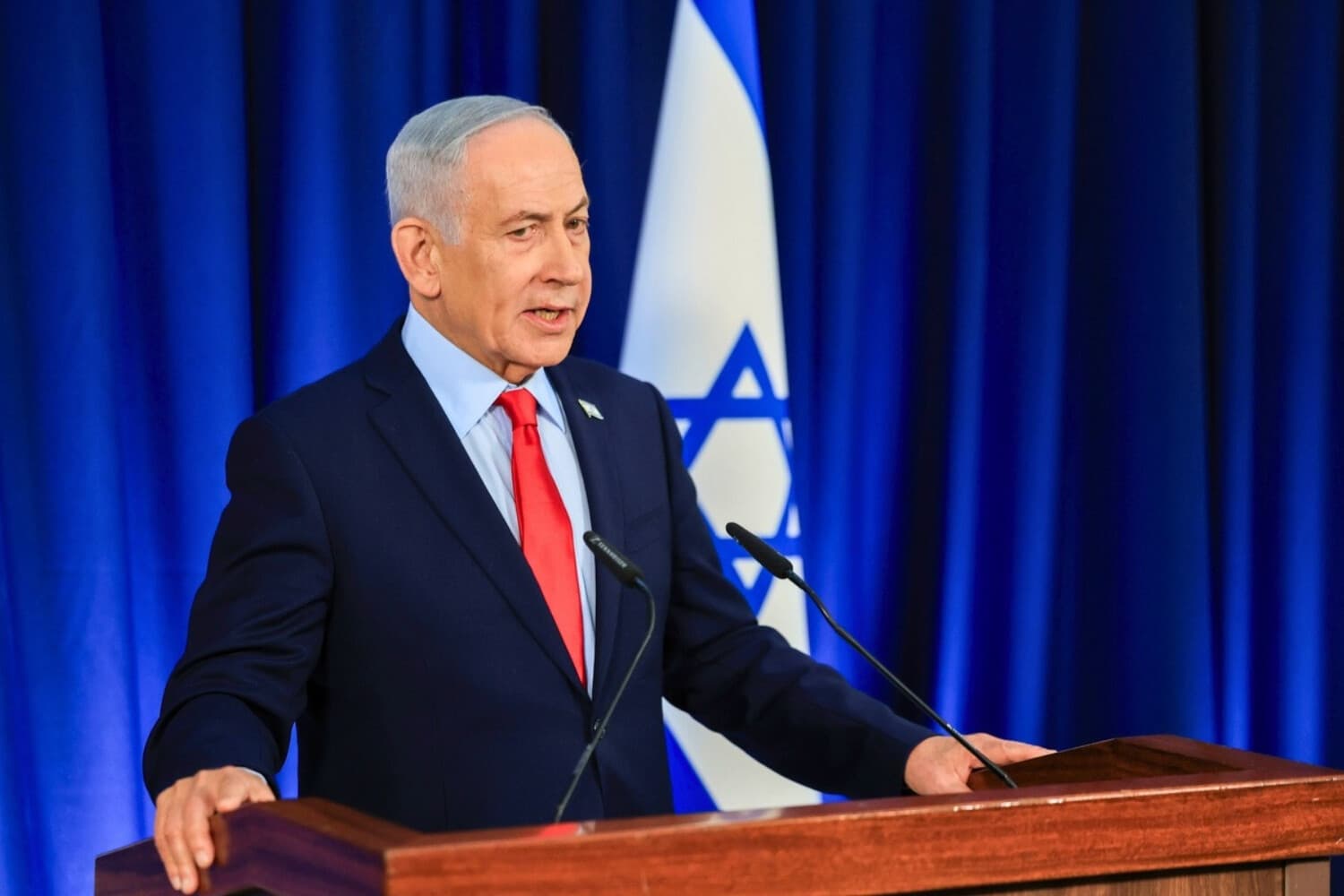 El primer ministro israelí, Benjamin Netanyahu, habla durante una conferencia de prensa en Jerusalén el 19 de marzo de 2026. (Ronen Zvulun, foto de Pool vía AP).