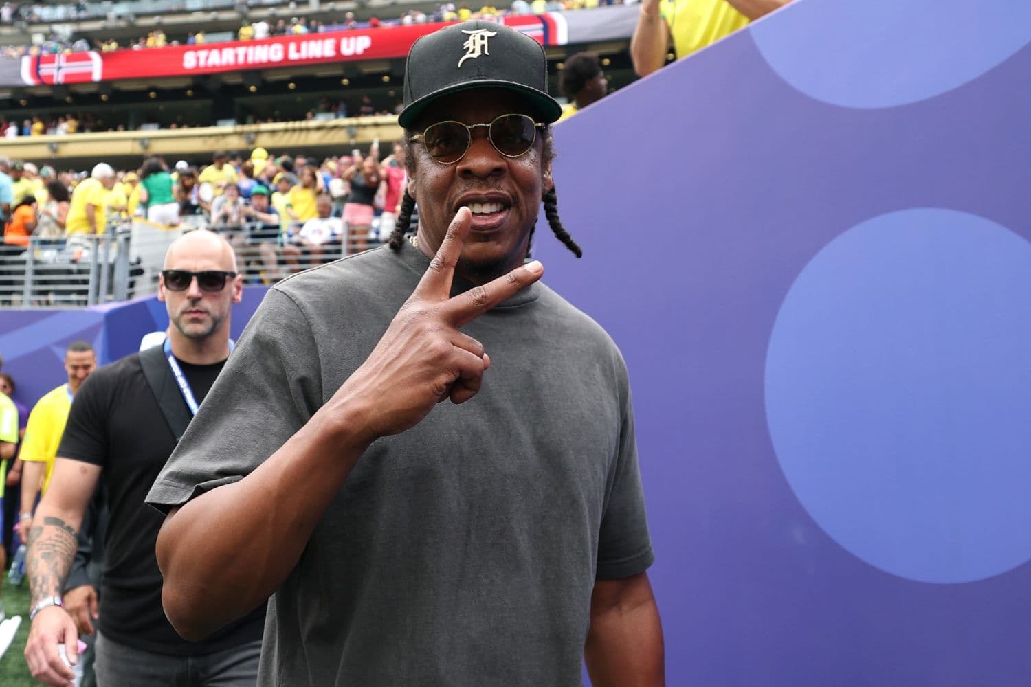 Jay-Z asiste al partido de octavos de final de la Copa Mundial de la FIFA 2026 entre Brasil y Noruega en el Estadio de Nueva York-Nueva Jersey el 5 de julio de 2026 en East Rutherford, Nueva Jersey. (Buda Mendes/Getty Images)