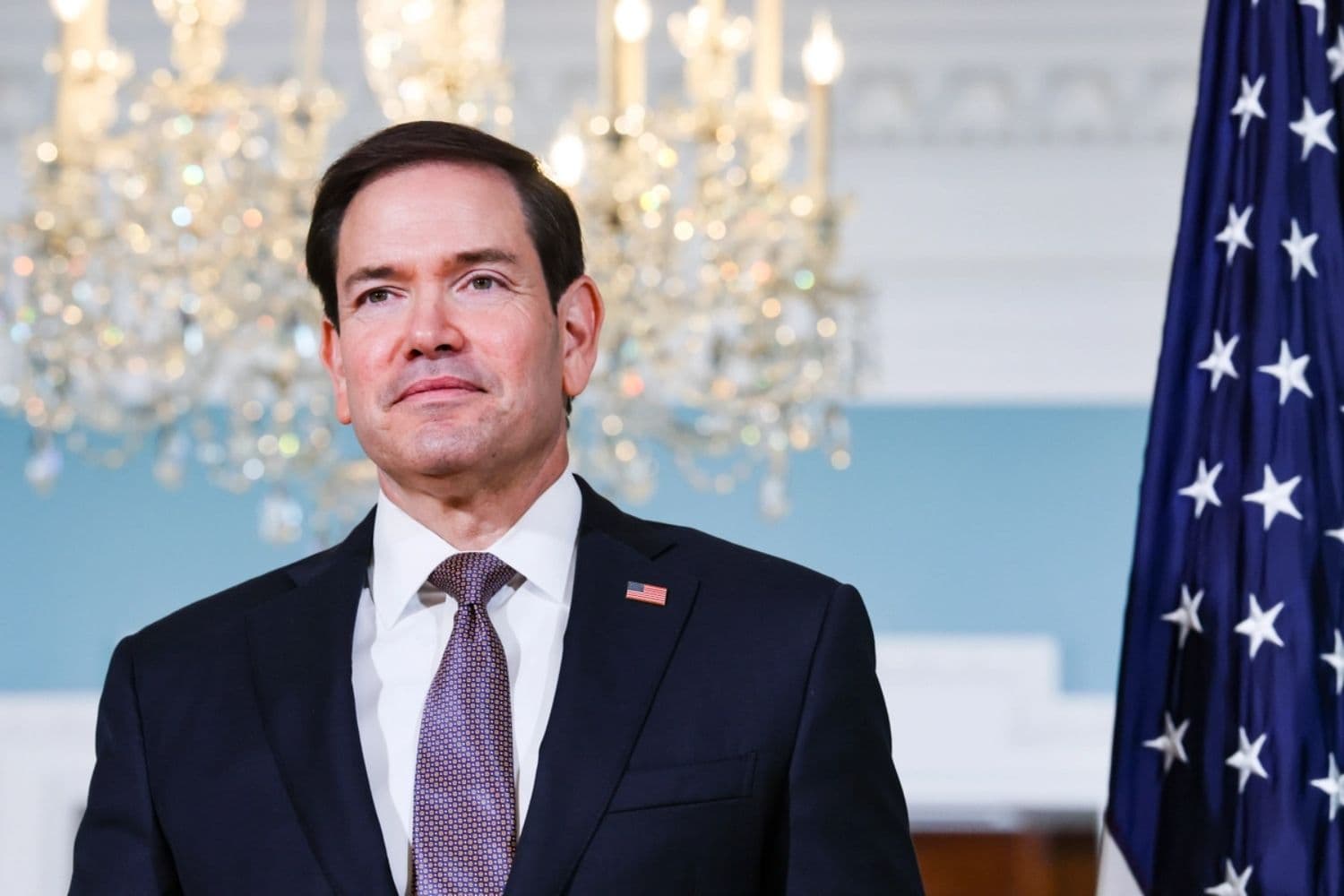 El secretario de Estado de EE. UU., Marco Rubio, en Washington el 28 de septiembre de 2026. (Anna Moneymaker/Getty Images)